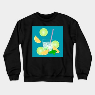 Cocktail Mojito with lemon and lime Crewneck Sweatshirt